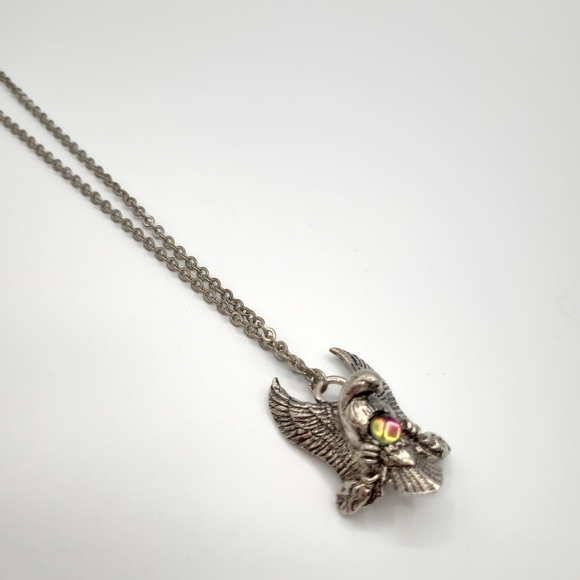 Majestic Silver Eagle Pendant Necklace - Vintage 90s - Picture 8 of 12
